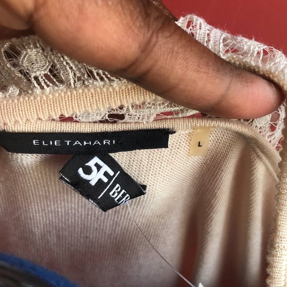 Elie Tahari Lace Neck Blouse - Picture 3 of 8